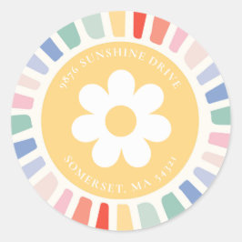 Boho Sunshine Birthday Party Return Address Label