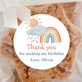 Boho Sunshine Birthday Party Ronde Sticker