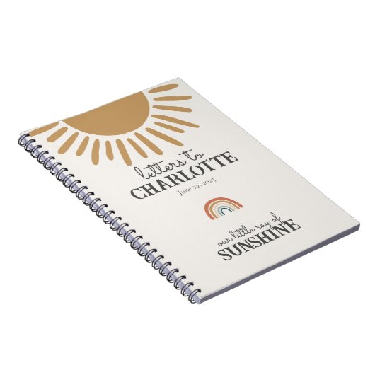 Boho Sunshine brieven naar mijn dochter baby boek Notitieboek (Rechterzijde)