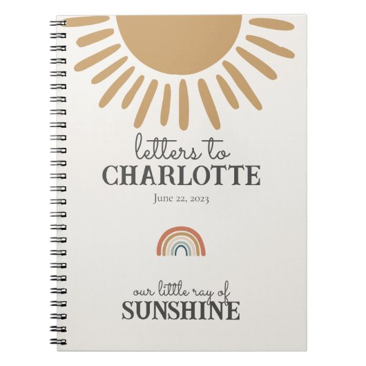 Boho Sunshine brieven naar mijn dochter baby boek Notitieboek (Voorkant)