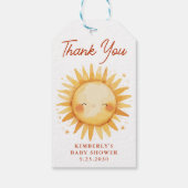 Boho Sunshine Cute Sun Baby Shower Thank You Cadeaulabel (Achterkant)