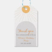 Boho Sunshine Dank je Birthday Party Cadeaulabel (Voorkant)