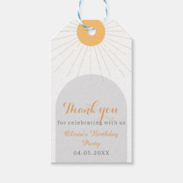 Boho Sunshine Dank je Birthday Party Cadeaulabel