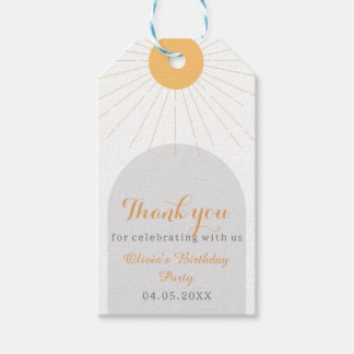 Boho Sunshine Dank je Birthday Party Cadeaulabel