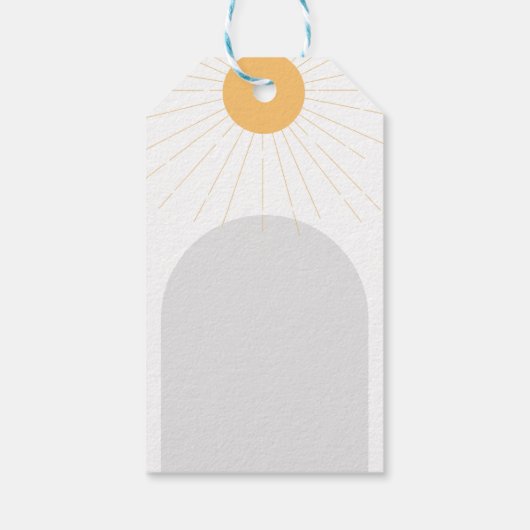 Boho Sunshine Dank je Birthday Party Cadeaulabel (Achterkant)