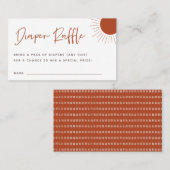 Boho Sunshine Diaper Raffle Enclosure Card Plaatskaartje (Voorkant / Achterkant)