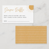 Boho Sunshine Diaper Raffle Enclosure Card Plaatskaartje (Voorkant / Achterkant)