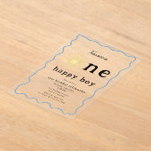 Boho Sunshine Eerste Verjaardag Een Happy Boy Retr Acryl Uitnodigingen (Laagn)