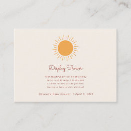 Boho Sunshine Gender Neutral Display Shower Enclo Informatiekaartje