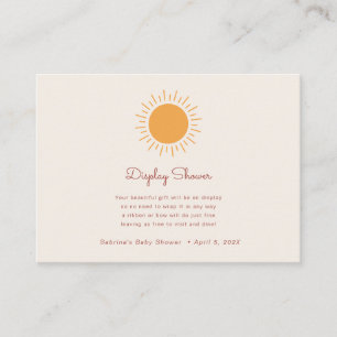 Boho Sunshine Gender Neutral Display Shower Enclo Informatiekaartje