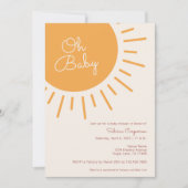 Boho Sunshine Gender Neutrale Baby shower Invitati Kaart (Voorkant)