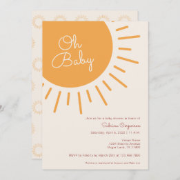 Boho Sunshine Gender Neutrale Baby shower Invitati Kaart