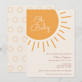 Boho Sunshine Gender Neutrale Baby shower Invitati Kaart
