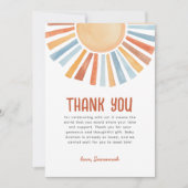 Boho Sunshine Geslacht Neutraal Baby shower Bedankkaart (Voorkant)