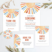 Boho Sunshine Geslacht Neutraal Baby shower Bedankkaart
