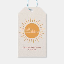 Boho Sunshine Geslacht Neutraal Baby shower Cadeaulabel