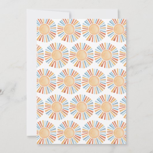 Boho Sunshine Geslacht Neutraal Baby shower Kaart (Achterkant)