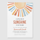 Boho Sunshine Geslacht Neutraal Baby shower Magnetische Uitnodiging (Voorkant)