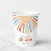 Boho Sunshine Geslacht Neutraal Baby shower Papieren Bekers (Achterkant)
