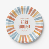 Boho Sunshine Geslacht Neutraal Baby shower Papieren Bordje (Voorkant)