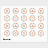 Boho Sunshine Geslacht Neutraal Baby shower Ronde Sticker (Vel)