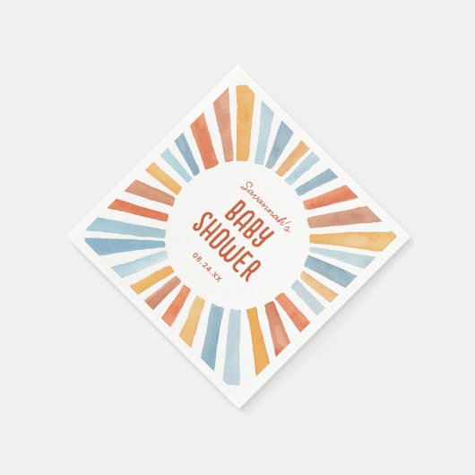 Boho Sunshine Geslacht Neutraal Baby shower Servet (Hoek)