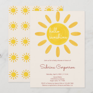 Boho Sunshine Geslacht Neutrale Baby Shower Uitnod Kaart