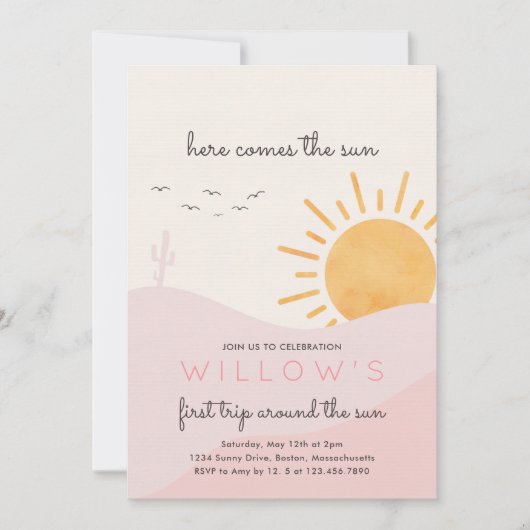 Boho Sunshine hier komt de zondag feest Kaart (Voorkant)