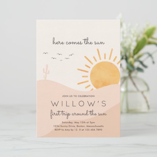 Boho Sunshine hier komt de zondag feest Kaart (Staand voorkant)