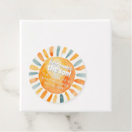 Boho Sunshine Hier komt het Son Baby shower Bedankjes Labels