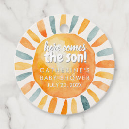 Boho Sunshine Hier komt het Son Baby shower Bedankjes Labels