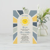 Boho Sunshine hier komt het Son Baby shower Kaart (Staand voorkant)