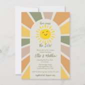 Boho Sunshine hier komt het Son Baby shower Kaart (Voorkant)