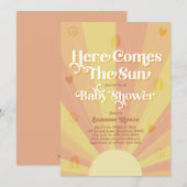 Boho Sunshine I Retro Peace and Love Baby shower Kaart (Voorkant / Achterkant)