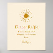 Boho Sunshine Luier Raffle Baby shower teken Poster (Voorkant)