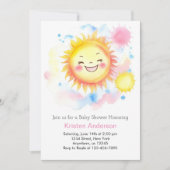 Boho Sunshine Meisje Baby shower Kaart (Voorkant)