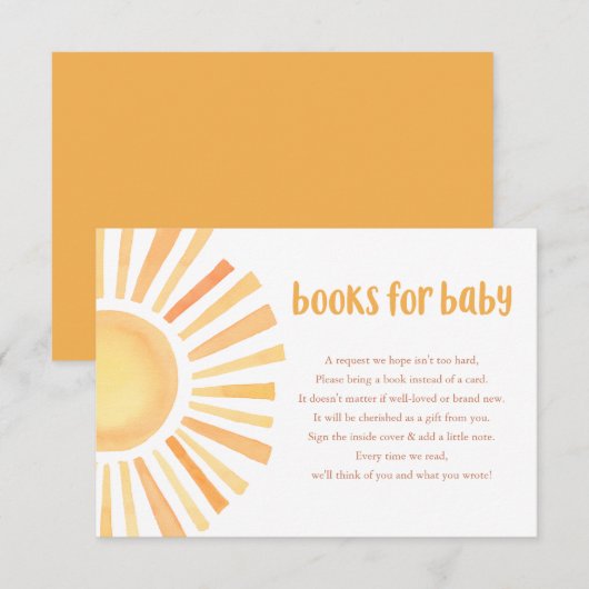 Boho sunshine muted tones books voor baby behuizin informatiekaartje (Voorkant / Achterkant)