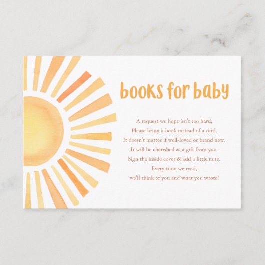 Boho sunshine muted tones books voor baby behuizin informatiekaartje (Voorkant)