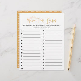 Boho Sunshine Name Dat Baby shower Game
