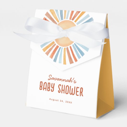 Boho Sunshine Neutral Baby shower Bedankdoosjes (Voorkant Zijde)