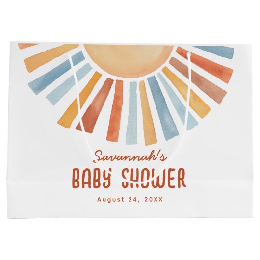 Boho Sunshine Neutral Baby shower Welkom Groot Cadeauzakje (Achterkant)