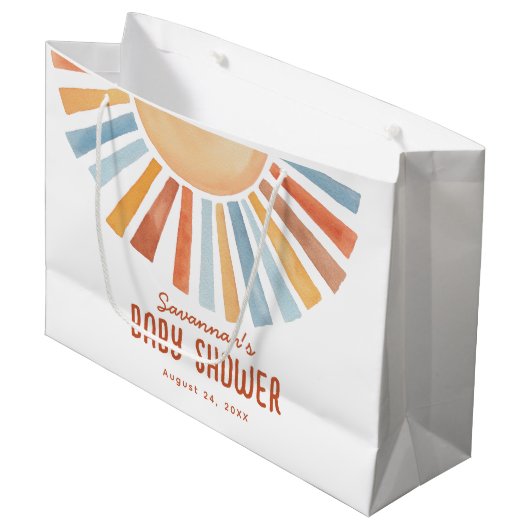 Boho Sunshine Neutral Baby shower Welkom Groot Cadeauzakje (Voorkant Gekanteld)