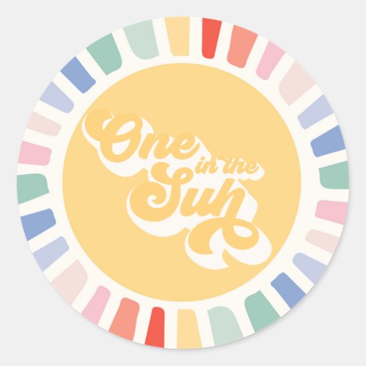 Boho Sunshine One op de zon Ronde Sticker (Voorkant)