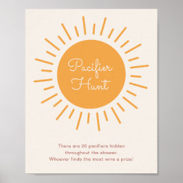 Boho Sunshine Pacifier Hunt Shower Game Poster