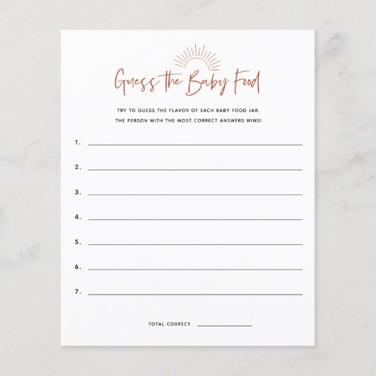 Boho Sunshine raadt het Baby shower aan (Voorkant)