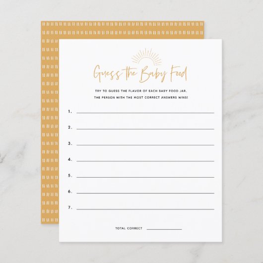 Boho Sunshine raadt het Baby shower aan (Voorkant / Achterkant)