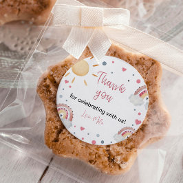 Boho Sunshine Rainbow Birthday Sticker Labels