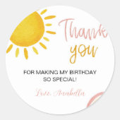 Boho Sunshine Rainbow Birthday Sticker Labels (Voorkant)