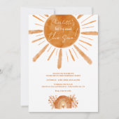 Boho sunshine rainbow sinaasappel 1e verjaardag kaart (Voorkant)