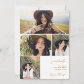 Boho sunshine rainbow sinaasappel 4 foto's afstude kaart (Achterkant)